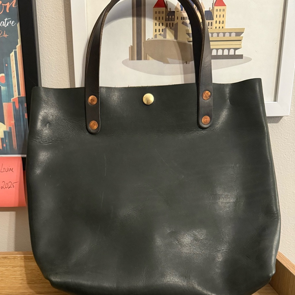 BNNU KMM Green Dublin Mini Tote with Saguaro strap